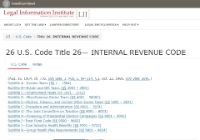 U.S. Code: Title 26. INTERNAL REVENUE CODE<br>(Cornell Law School)